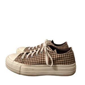 Converse Brown Checkered Sneakers